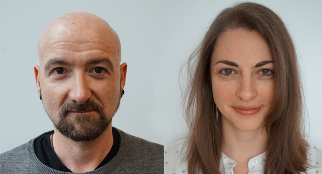 David Neville und Rocío Acuña Hidalgo schauen in die Kamera